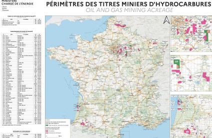 Titres miniers d'hydrocarbures au 01/10/2024 - © DGEC/BRESS Titres miniers d'hydrocarbures